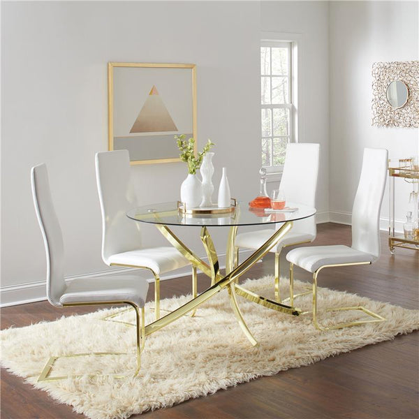 Montclair Side Chairs White and Rustic Brass (Set of 4) - 190512