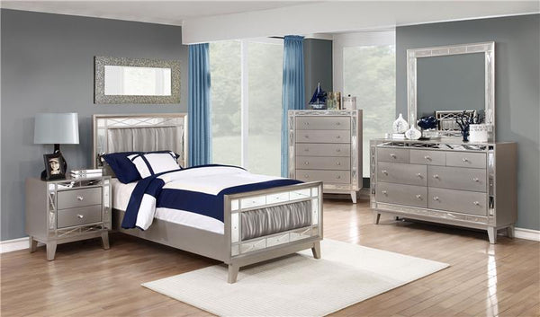 Leighton 5-piece Twin Bedroom Set Metallic Mercury - 204921T-S5