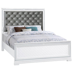 Eleanor Wood Eastern King Panel Bed White - 223561KE