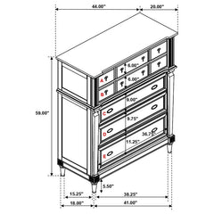 Alderwood 5-drawer Bedroom Chest French Grey - 223125