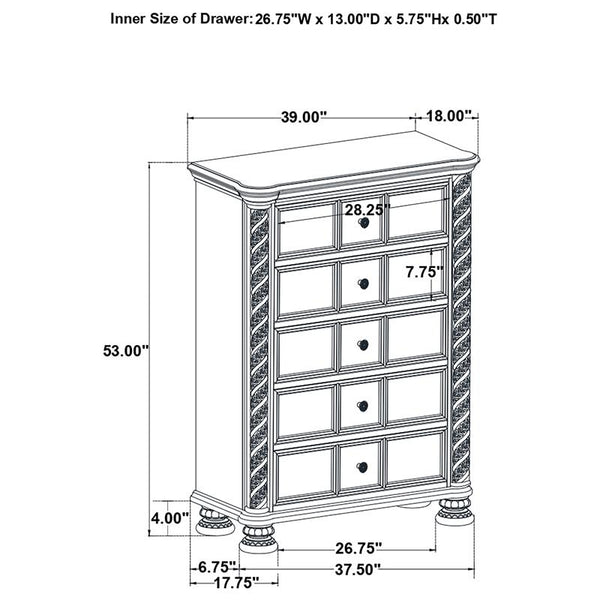 Emmett 5-piece California King Bedroom Set Walnut - 224441KW-S5