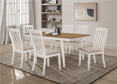 Nogales Rectangular Wood Dining Table Natural Acacia and Off White - 122301