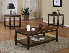 Dixon 3-piece Rectangular Wood Coffee Table Set Espresso - 701078-S3