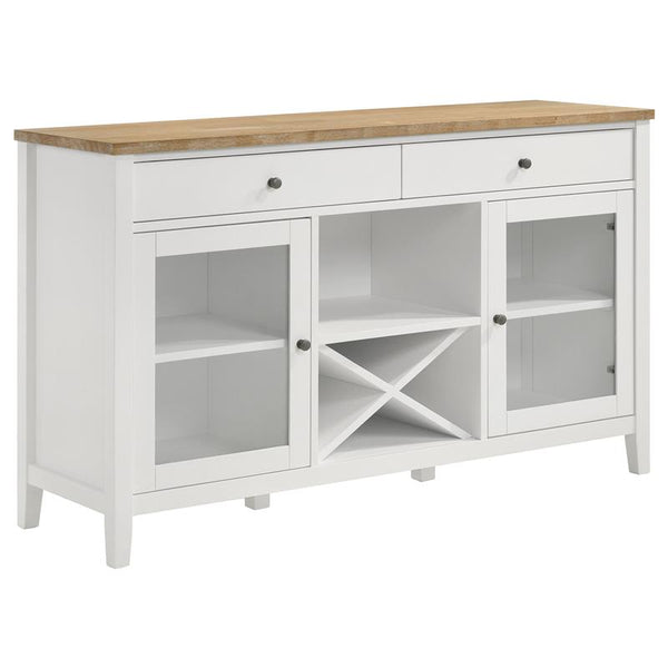 Hollis 2-door Dining Sideboard with Drawers Brown and White - 122245
