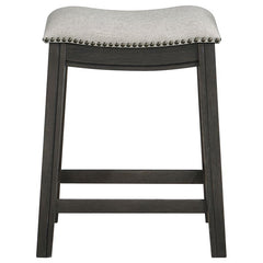 Elliston Backless Counter Height Saddle Bar Stool Dark Grey and Beige (Set of 2) - 121169