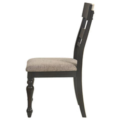 Bridget Ladder Back Dining Side Chair Stone Brown and Charcoal Sandthrough (Set of 2) - 108222