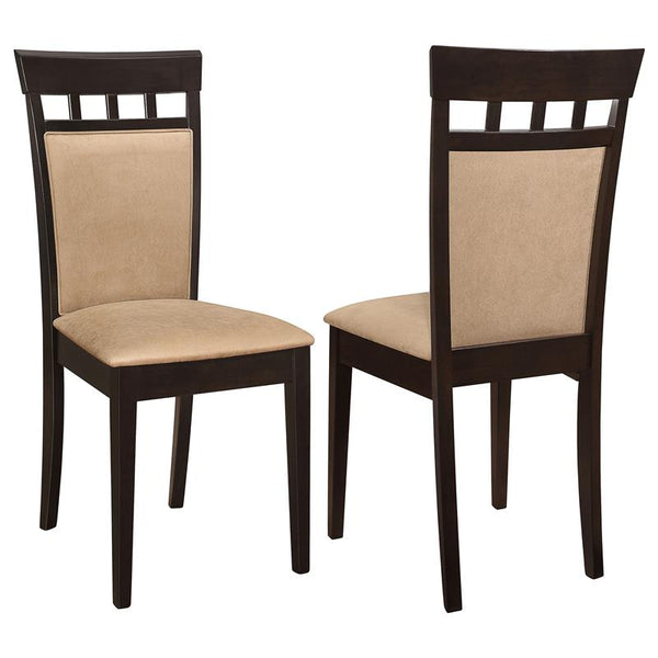 Gabriel Upholstered Side Chairs Cappuccino and Tan (Set of 2) - 100773