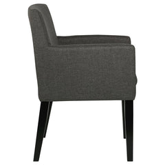 Catherine Upholstered Dining Arm Chair Charcoal Grey and Black (Set of 2) - 106252