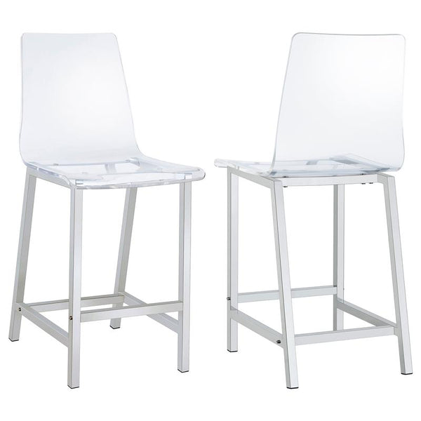 Juelia Counter Height Stools Chrome and Clear Acrylic (Set of 2) - 100265