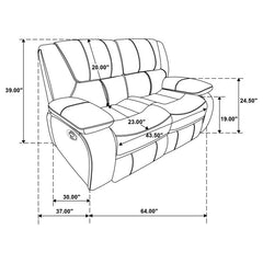 Camila 2-piece Upholstered Reclining Sofa Set Red - 610241-S2