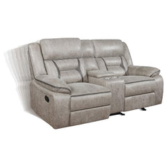 Greer 3-piece Upholstered Reclining Sofa Set Taupe - 651351-S3