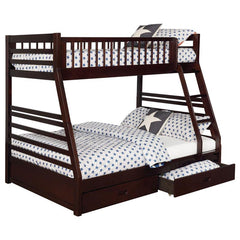 Ashton 2-drawer Wood Twin Over Full Bunk Bed Cappuccino - 460184