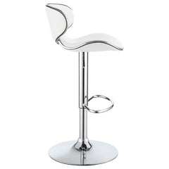 Edenton Upholstered Adjustable Height Bar Stools White and Chrome (Set of 2) - 120389