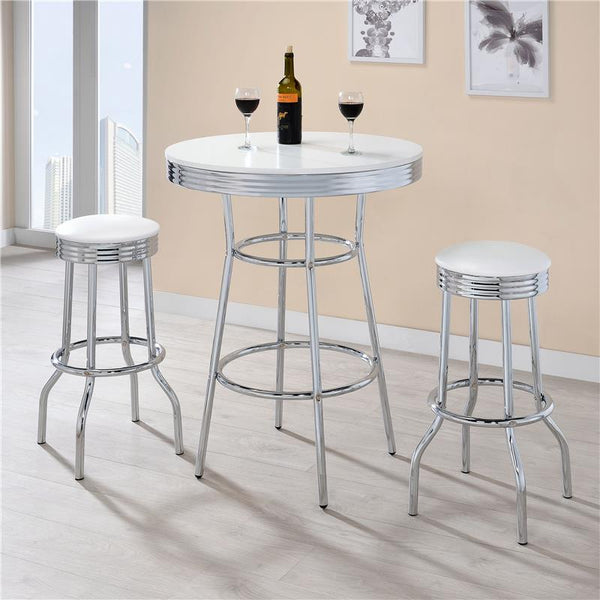 Theodore Upholstered Metal Swivel Bar Stool White (Set of 2) - 2299W