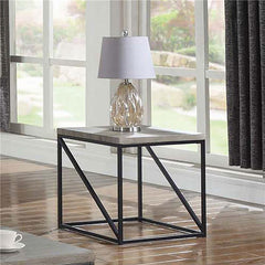 Birdie Square Engineered Wood End Table Sonoma Grey - 705617