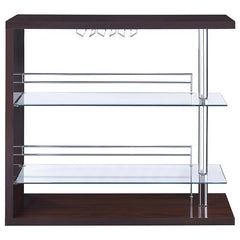 Prescott Rectangular 2-shelf Bar Unit Glossy Cappuccino - 100166