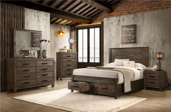 Woodmont 5-piece Eastern King Bedroom Set Golden Brown - 222631KE-S5