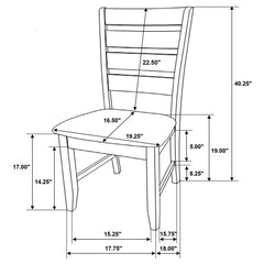 Dalila Ladder Back Side Chairs Cappuccino and Black (Set of 2) - 102722