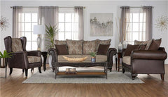 Elmbrook 3-piece Upholstered Rolled Arm Sofa Set Brown - 508571-S3
