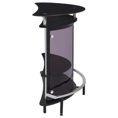 Amarillo 2-tier Bar Unit Black and Chrome - 101065