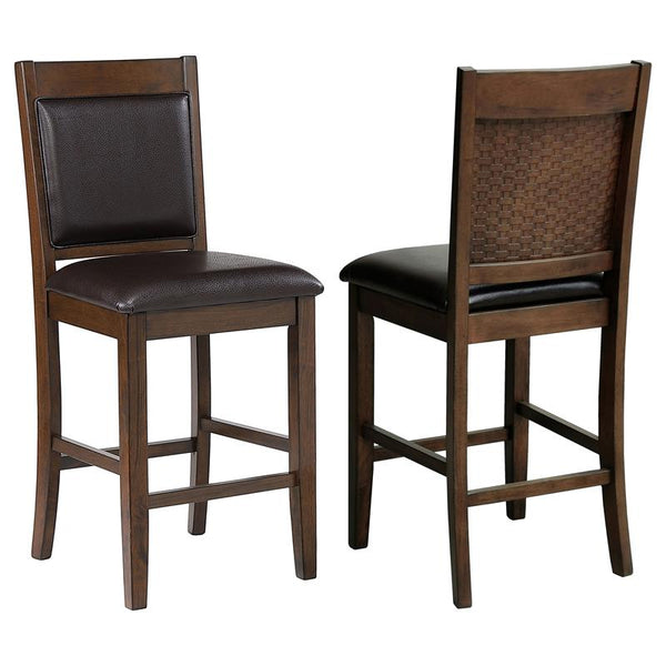 Dewey Upholstered Counter Height Chairs with Footrest (Set of 2) Brown and Walnut - 115209