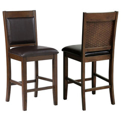 Dewey Upholstered Counter Height Chairs with Footrest (Set of 2) Brown and Walnut - 115209