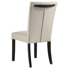 Malia Upholstered Solid Back Dining Side Chair Beige and Black (Set of 2) - 122342