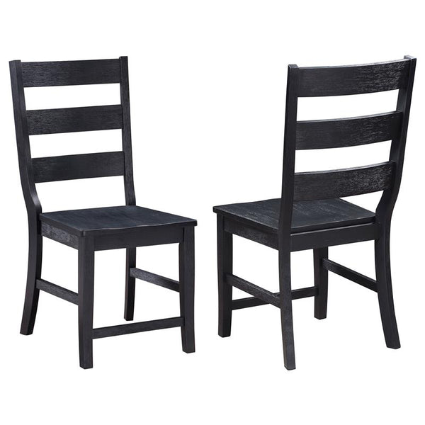 Newport Ladder Back Dining Side Chair Black (Set of 2) - 108142