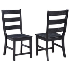 Newport Ladder Back Dining Side Chair Black (Set of 2) - 108142