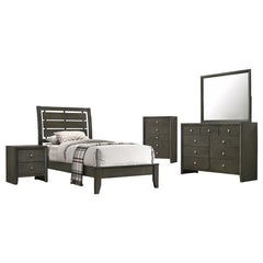 Serenity 5-piece Twin Bedroom Set Mod Grey - 215841T-S5