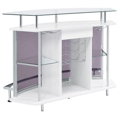 Gideon Crescent Shaped Glass Top Bar Unit with Drawer - 182235