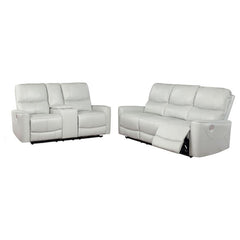 Greenfield 2-piece Power Reclining Sofa Set Ivory - 610261P-S2