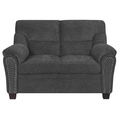 Clementine Upholstered Padded Arm Loveseat Grey - 506575