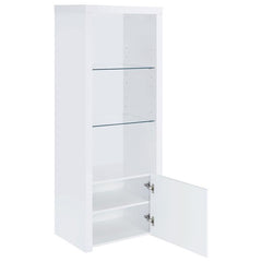 Jude 3-shelf Engineered Wood Media Tower High Gloss White - 704254