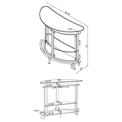 Amarillo 2-tier Bar Unit White and Chrome - 101066