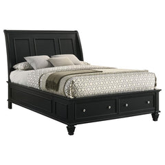 Sandy Beach Wood Eastern King Storage Panel Bed Black - 201329KE