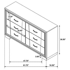 Janine 6-drawer Dresser Grey - 223553