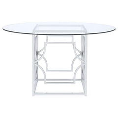 Starlight Round Glass Top Dining Table Clear and Chrome - 192561BG