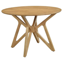 Elowen 5-piece Round Solid Wood Dining Set Light Walnut - 108440-S5