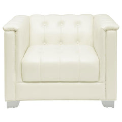 Chaviano 3-piece Upholstered Track Arm Sofa Set Pearl White - 505391-S3