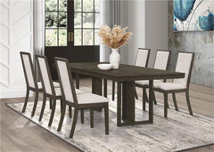 Kelly 7-piece Rectangular Dining Table Set Beige and Dark Grey - 107961-S7