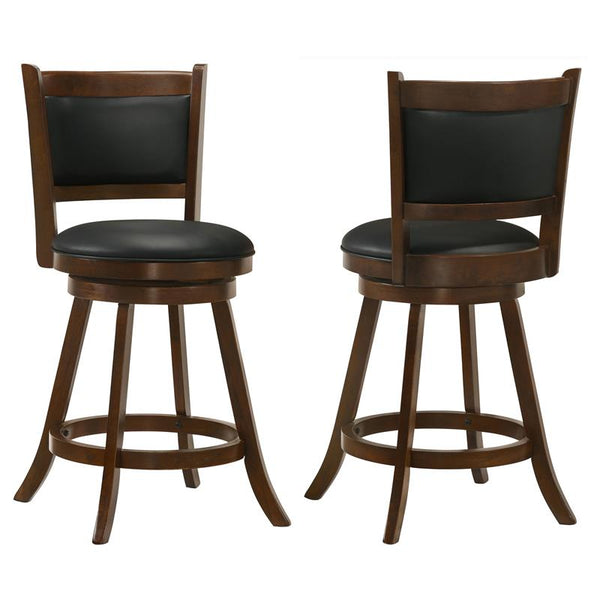 Broxton Upholstered Swivel Counter Height Stools Chestnut and Black (Set of 2) - 101919