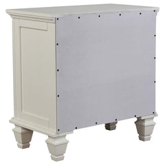 Sandy Beach 3-drawer Nightstand Cream White - 201302