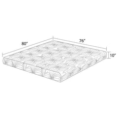 Key 10" Eastern King Memory Foam Mattress White - 350064KE