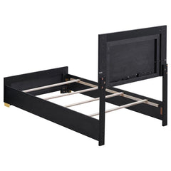 Marceline Wood Twin LED Panel Bed Black - 222831T
