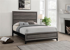 Watson Wood Eastern King Panel Bed Grey Oak - 212421KE