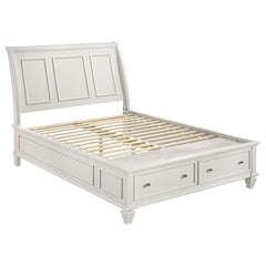 Sandy Beach Wood Queen Storage Panel Bed Cream White - 201309Q