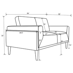 Rilynn 3-piece Upholstered Track Arm Sofa Set Brown - 509521-S3