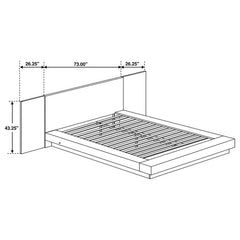 Jessica 5-piece California King LED Bedroom Set Cappuccino - 200711KW-S5P