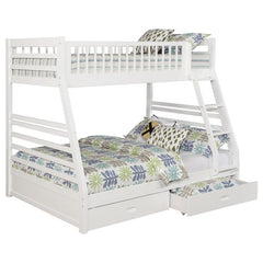 Ashton 2-drawer Wood Twin Over Full Bunk Bed White - 460180